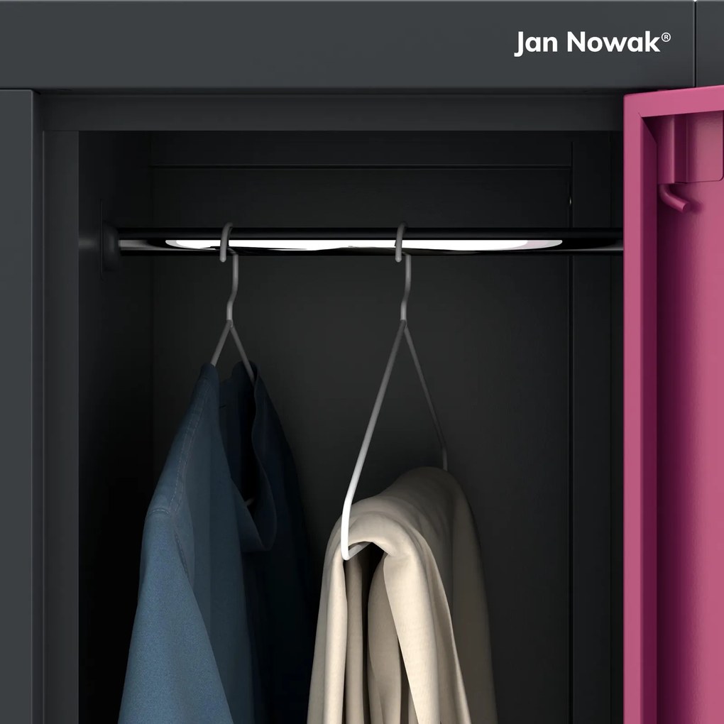 Szafa szkolna 6-skrytkowa Igor 90x45x185 cm antracyt/fuksja