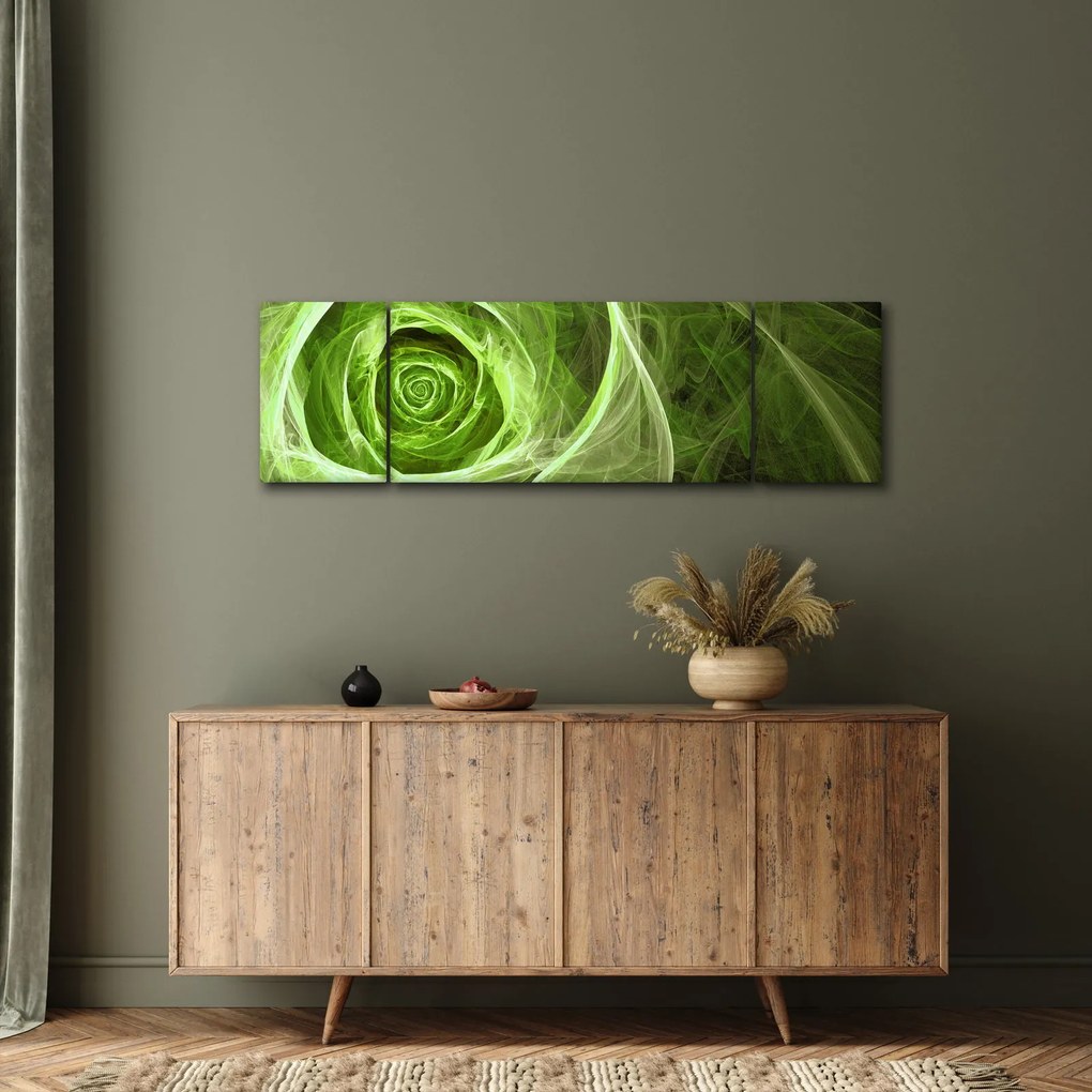 Obraz - Abstrakcyjny zielony róż (170x50 cm)