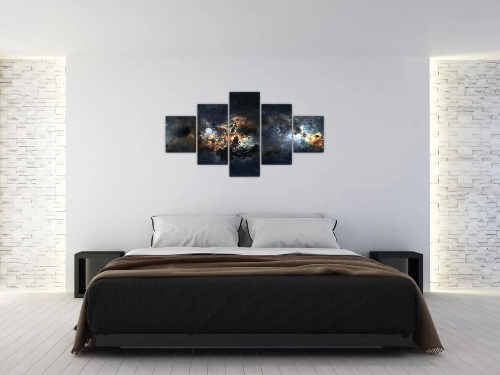 Obraz - Wszechświat z mgławicą (125x70 cm)