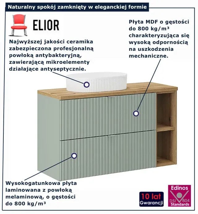 Zestaw szałwiowa szafka łazienkowa z umywalką N8-K44