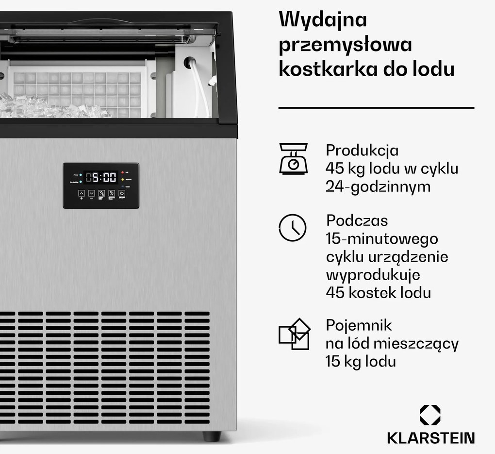 Klarstein Glacial kostkarka do lodu gastronomiczna 45 kg