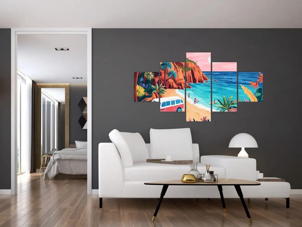Obraz - Karawan nad oceanem (125x70 cm)
