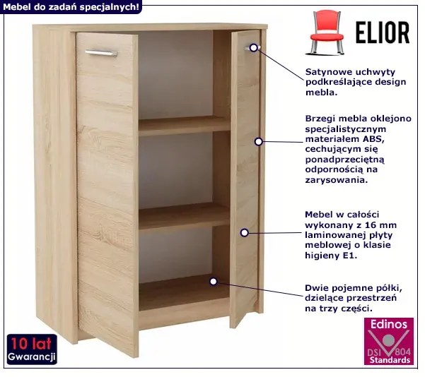 Skandynawska komoda na dokumenty dąb sonoma - Lineo