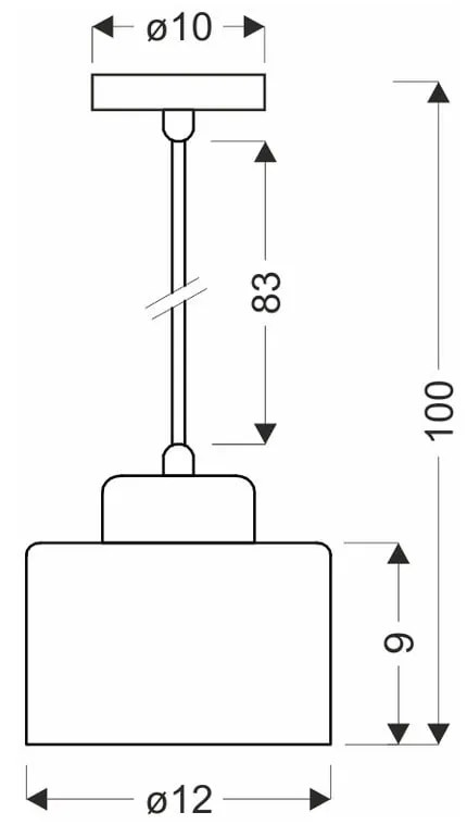 Czarna metalowa lampa wisząca ø 12 cm Olena – Candellux Lighting