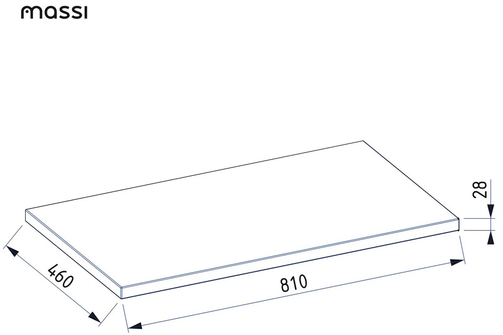 Uniwersalny blat do szafki łazienkowej lub konsoli naturalny dębowy drewno 46 x 80 cm