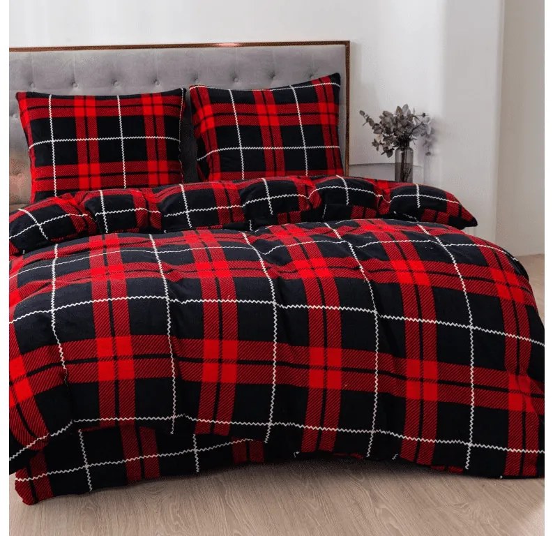 PrzytulneMieszkanie.pl PrzytulneMieszkanie.pl Pościel z mikropluszu ALBURY czerwona Rozmiar pościeli: 70 x 90 cm | 140 x 200 cm