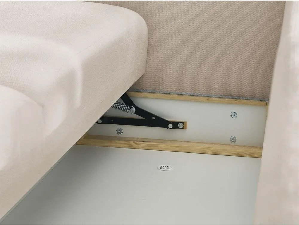 Beżowa rozkładana sofa ze schowkiem 265 cm Ezechiel – Bobochic Paris
