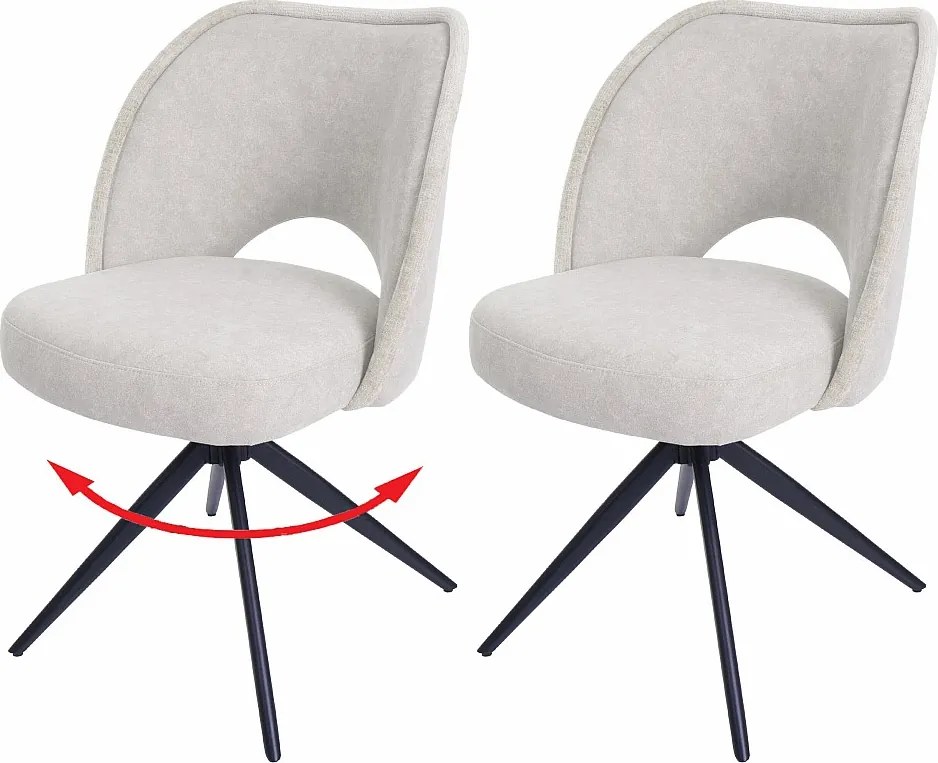 Krzesło do jadalni MCW-N72 (zestaw 2 sztuk),  kremowy