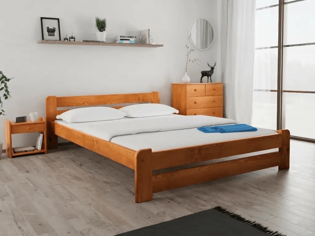 Łóżko Laura 120 x 200 cm, olcha Stelaż: Ze stelażem listwowym rolowanym elastycznym, Materac: Bez materaca