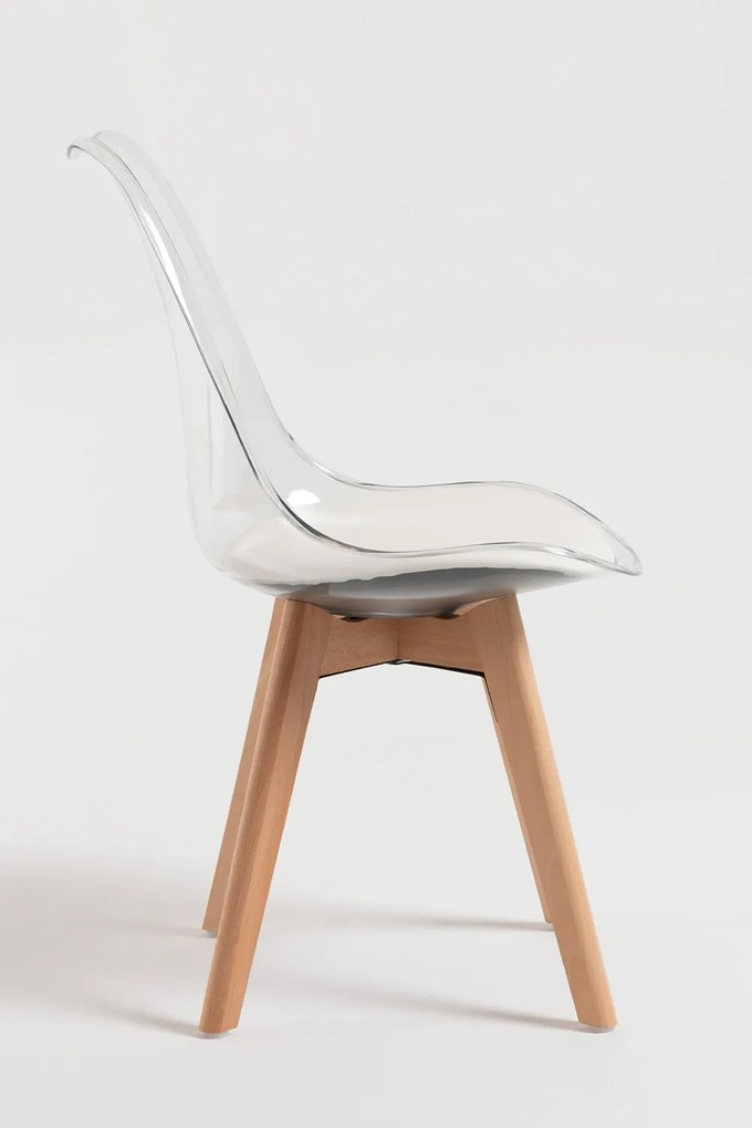 Zestaw 4 Krzese Synk Przezroczyste Siedzisko