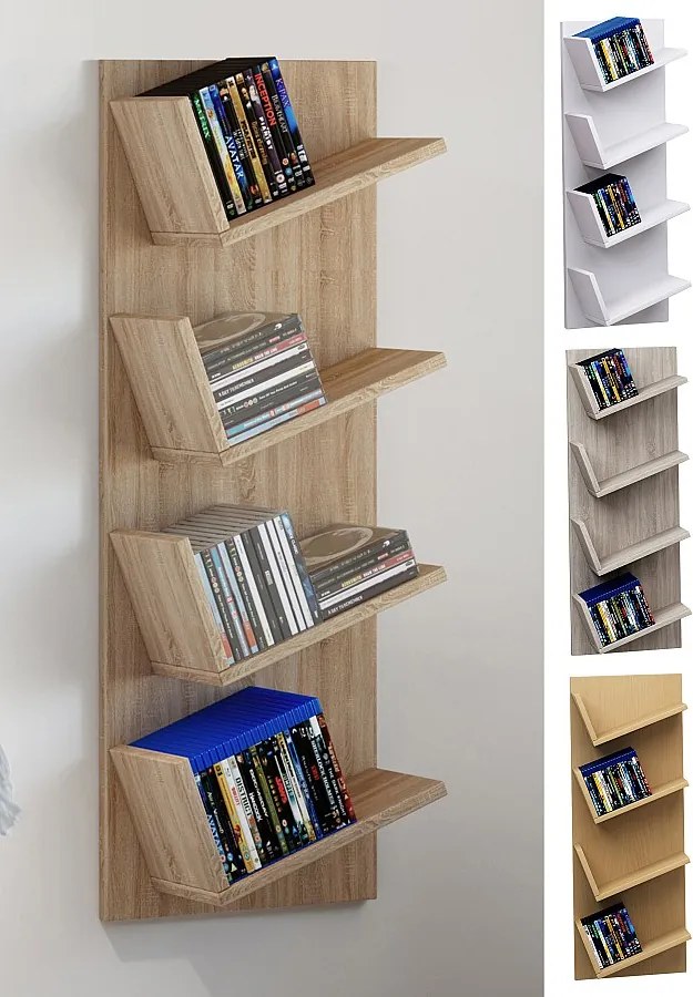 Drewniana półka ścienna Wisząca półka Lansi