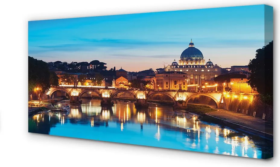 Obraz na płótnie Zachód Słońca nad Tybrem