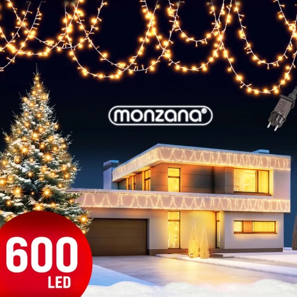 Świąteczny łańcuch świetlny SIMPLE, 60m, ciepła biel Monzana