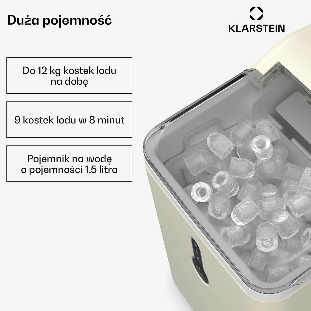 Klarstein Chillout Kostkarka do lodu, 12 kg /24 h