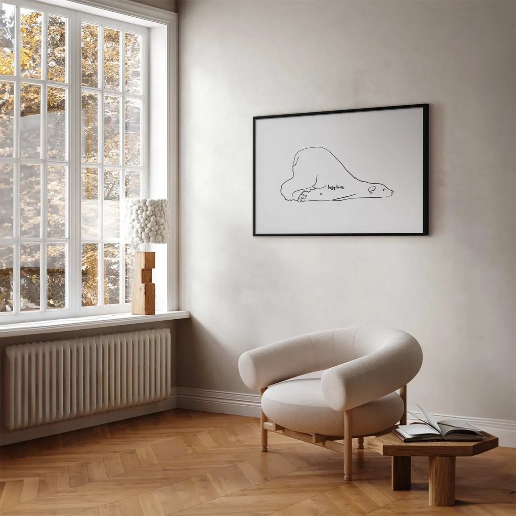 Plakat Leniwy niedźwiedź 42x29,7 cm z ramą czarną bez marginesu ARTGEIST B