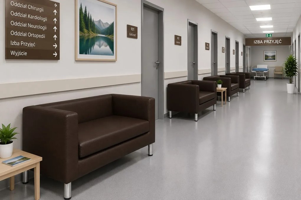 Sofa Monaco : Kolor nogi - Chrom, Kolor tkaniny - EKO-SKÓRA - 2D, Typ tkaniny - Eko-skóra , Wysokość nogi - 15 cm