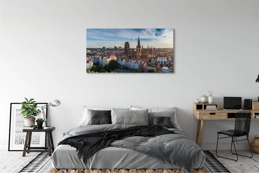 Obraz na płótnie Gdańsk Panorama kościół