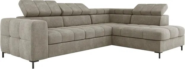 Narożnik PABLOS układ L strona Prawa w tkaninie VOGUE 01 regulowane zagłówki z funkcją spania