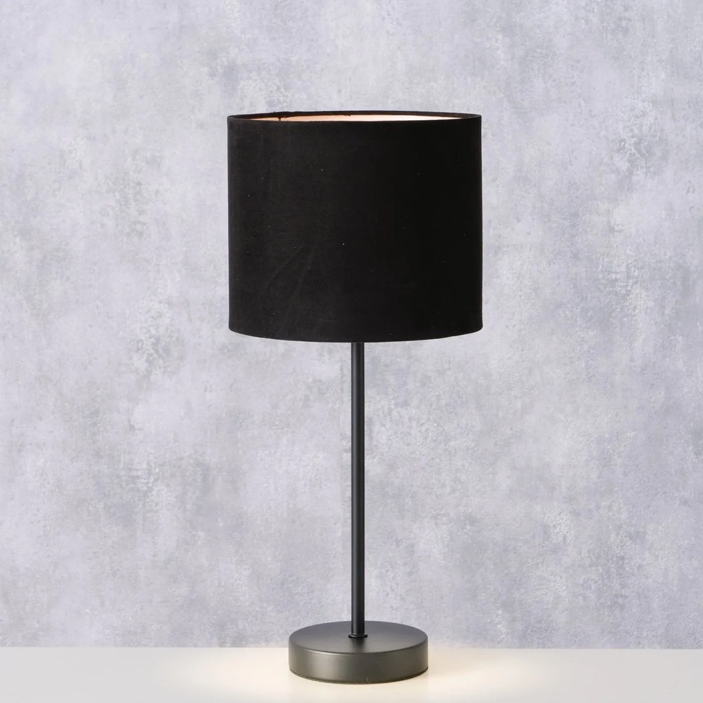 Lampa stołowa z materiałowym kloszem, NERO, 40 cm