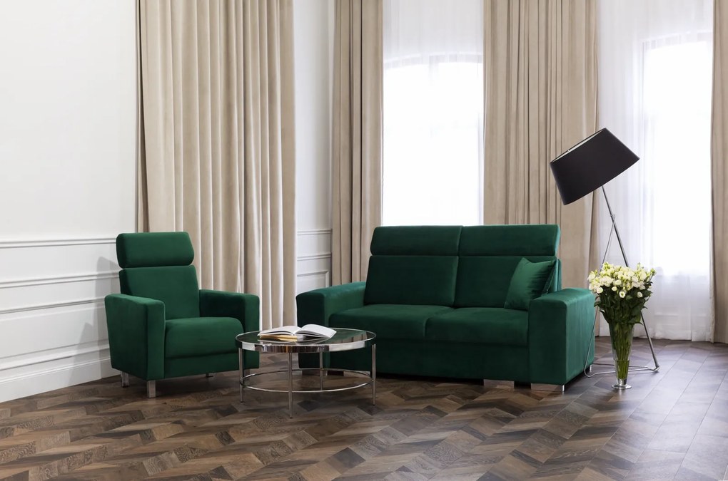 Fotel wypoczynkowy z ruchomym zagłówkiem Swing