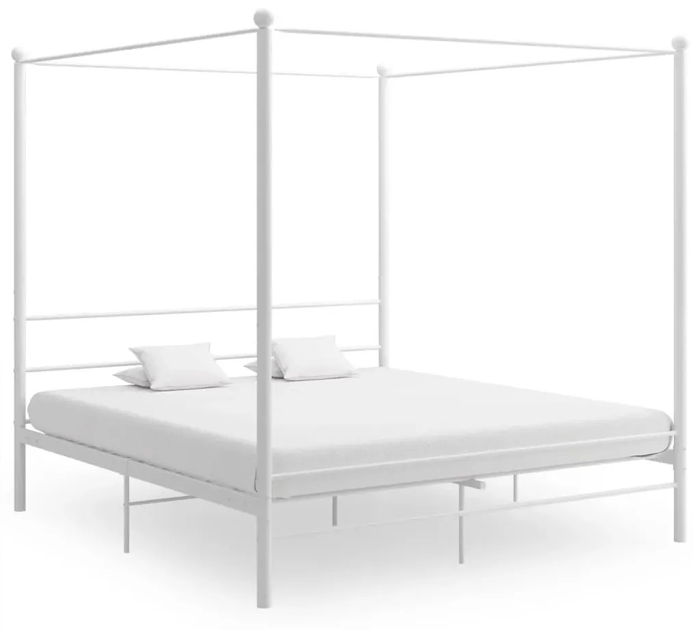 Białe rustykalne łóżko małżeńskie 200x200 cm - Aveiro