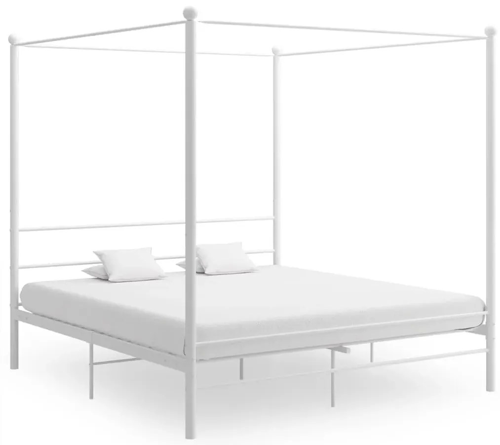 Białe rustykalne łóżko małżeńskie 200x200 cm M2-W97