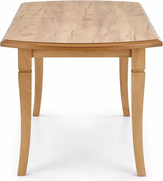 Elegancki rozkładany stół owalny Littoral 160-240 cm z laminowanym blatem i drewnianymi nogami
