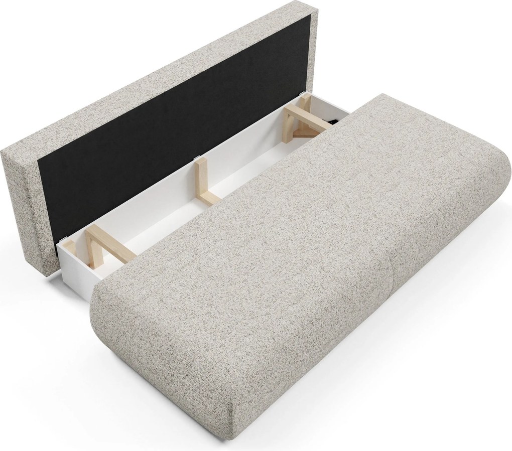 Masseno Sofa DELTA z funkcją spania i pojemnikiem na pościel, Rozkładana sofa - Beżowy, PUENTE 06