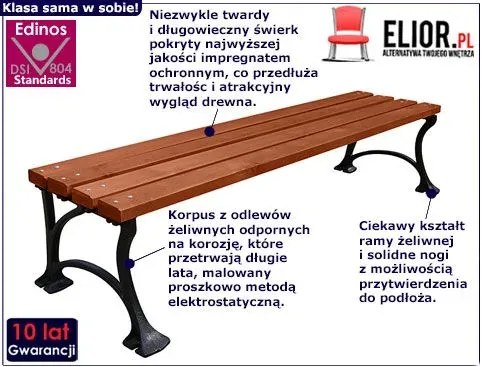 Ławka ogrodowa Uderon 4X 150cm - 7 kolorów