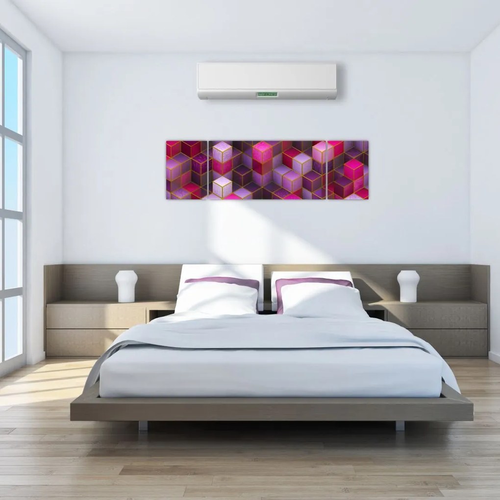 Obraz fioletowych kostek (170x50 cm)