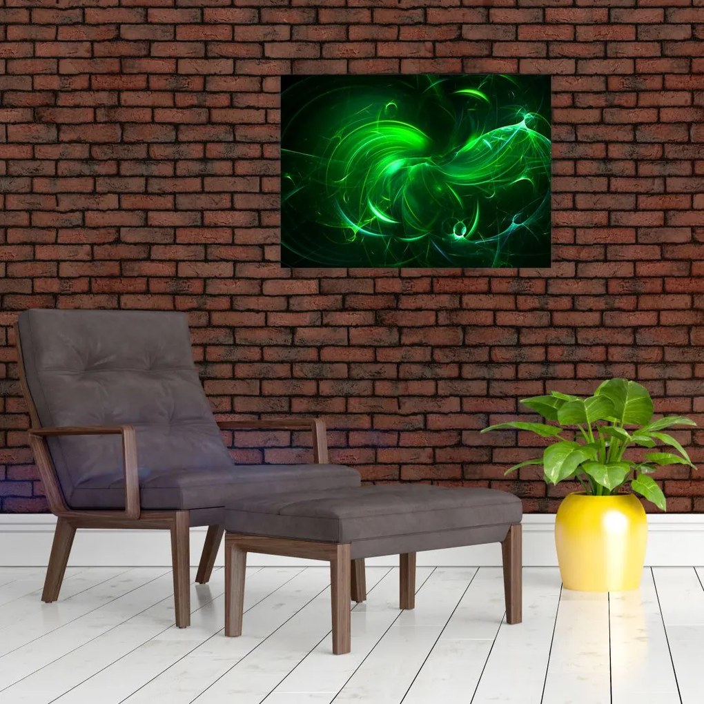Obraz - zielona abstrakcja (70x50 cm)