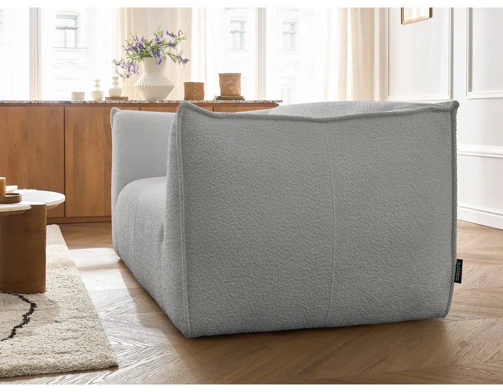 Jasnoszara sofa z materiału bouclé 170 cm Giorgia – Bobochic Paris