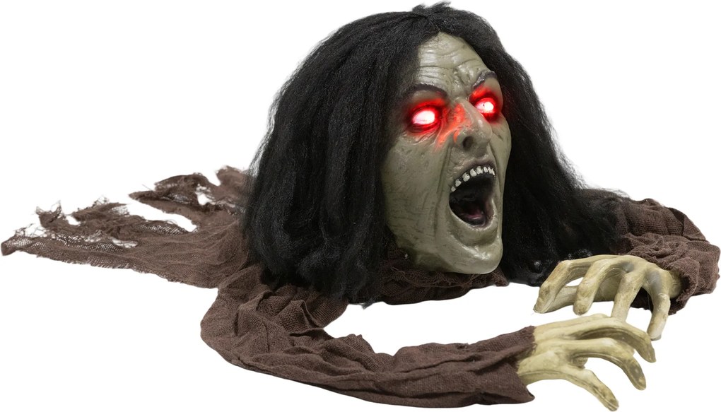 Outsunny Dekoracja Halloweenowa Pełzający Zombi, Dźwięki, Światła, Zasilanie Baterią
