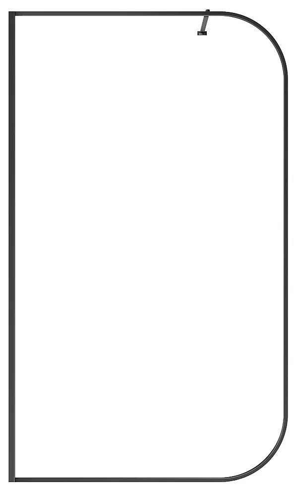 Ścianka prysznicowa zaokrąglona do kabiny walk-in - 120 x 200 cm - Czarny mat - DOUYANO