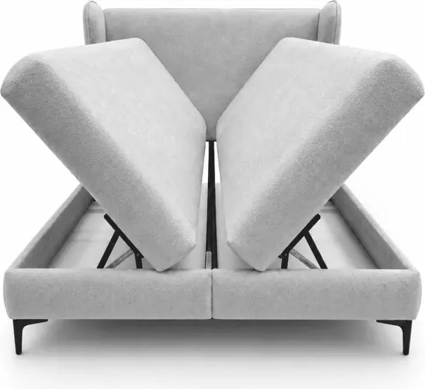 Łóżko kontynentalne Laine z pojemnikiem boxspring bonell H3 tapicerowane 120-200x200 cm