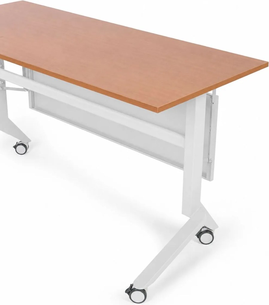 Mobilny stół PRIMO MOVE, 180x60 cm, biała podstawa, biały