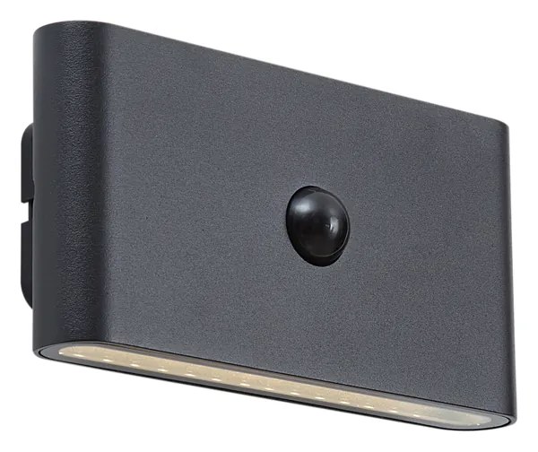 Czarna lampa ścienna z 4-stopniowym czujnikiem magnetycznym z możliwością ładowania LED - Batt