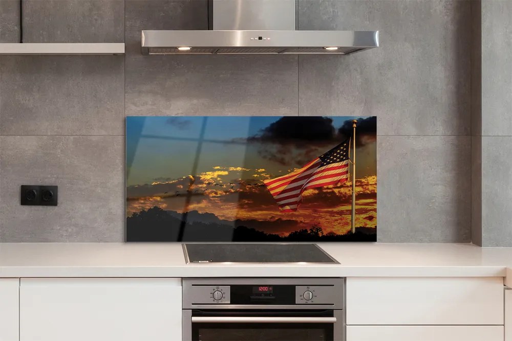 Panel szklany do Kuchni Amerykański Sztandar