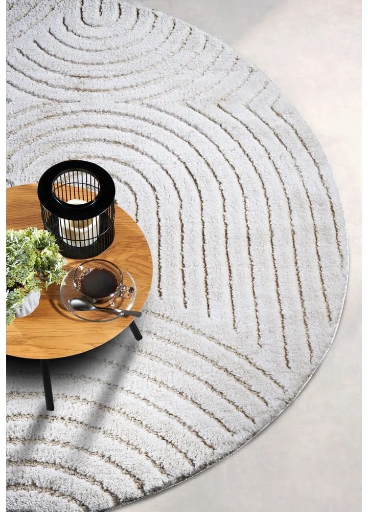 Biały okrągły dywan ø 200 cm Panglao New York White – Elle Decoration