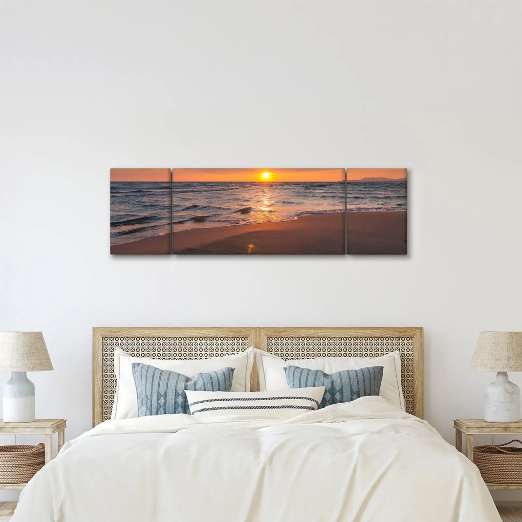 Obraz serca na piasku (170x50 cm)