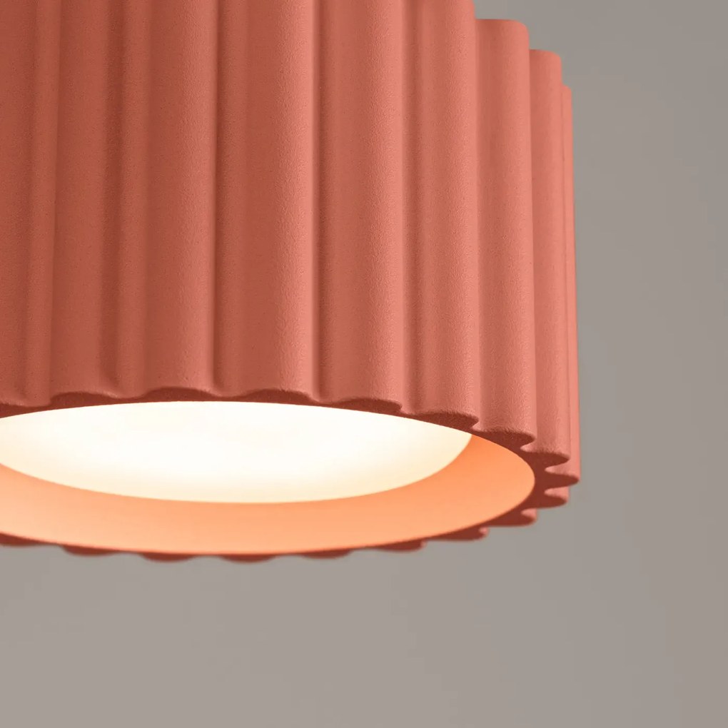 Plafon AURA 1 brzoskwiniowy GX53 ryflowany SOLLUX LIGHTING