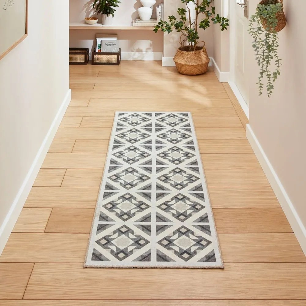 Szary chodnik odpowiedni do prania 61x170 cm Victoria Beige – Think Rugs