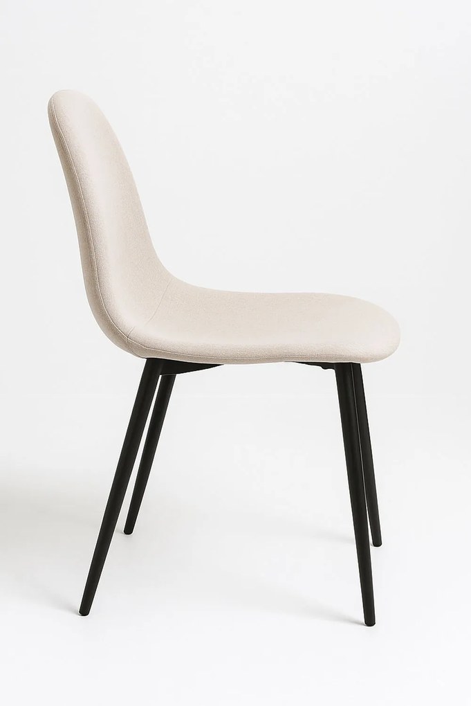 Zestaw 4 Krzese Teok Black Tkanina