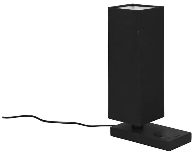 Lampa stołowa z ładowarką bezprzewodową w kolorze matowej czerni (wys. 35 cm) Haley – Trio