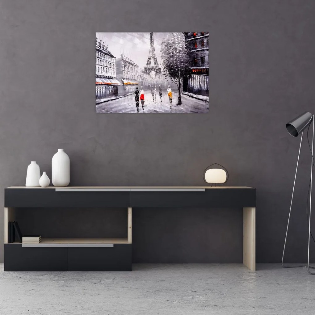 Obraz na szkle - Obraz na szkle olejny, Paryż (70x50 cm)