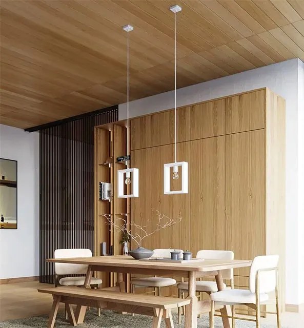 Biała skandynawska lampa wisząca geometryczna - 3X A646 N3-C06