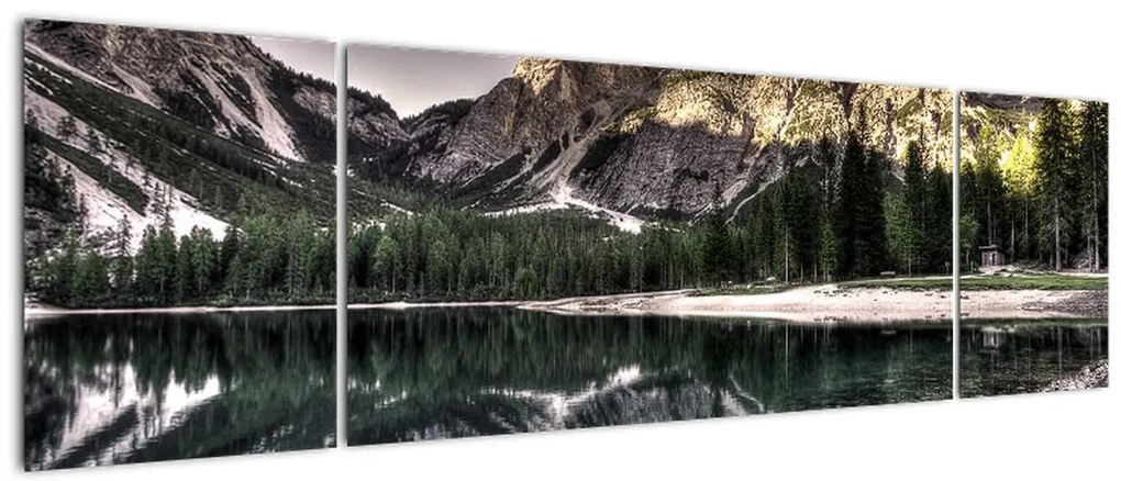 Obraz jeziora w górach (170x50 cm)