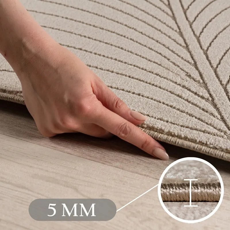 Dywan uniwersalny Nova 3D Liść beżowy 120 cm x 170 cm