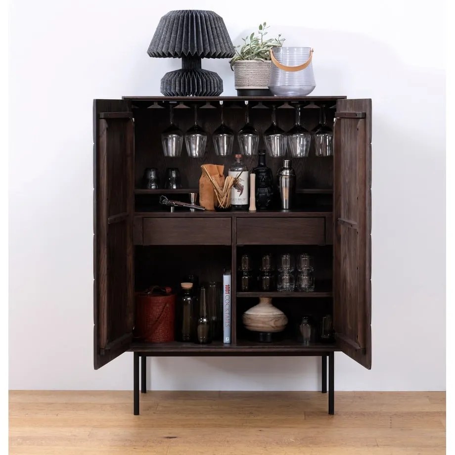 Ciemnobrązowa szafka 90x130 cm Latina – Unique Furniture