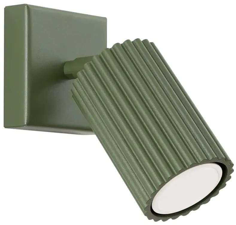 Oliwkowy metalowy kinkiet karbowany - D290 G5-D26